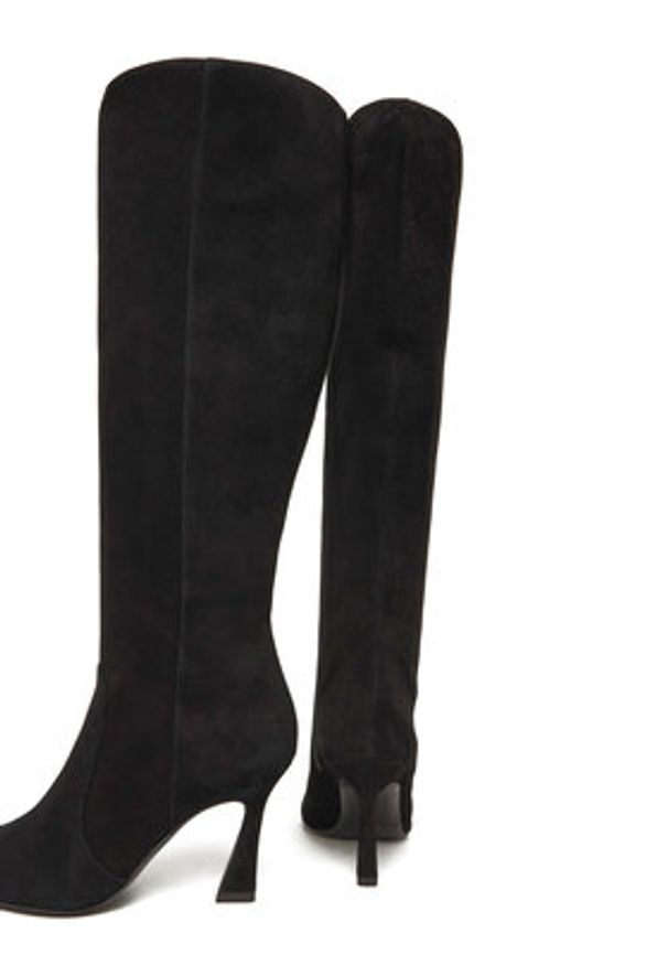 Stuart Weitzman Kozaki Vinnie Zip SM588 Czarny. Kolor: czarny. Materiał: skóra, zamsz