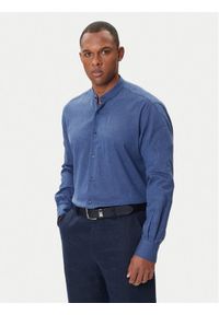 Karl Lagerfeld - KARL LAGERFELD Koszula 605035 552627 Granatowy Regular Fit. Typ kołnierza: dekolt w karo. Kolor: niebieski. Materiał: bawełna