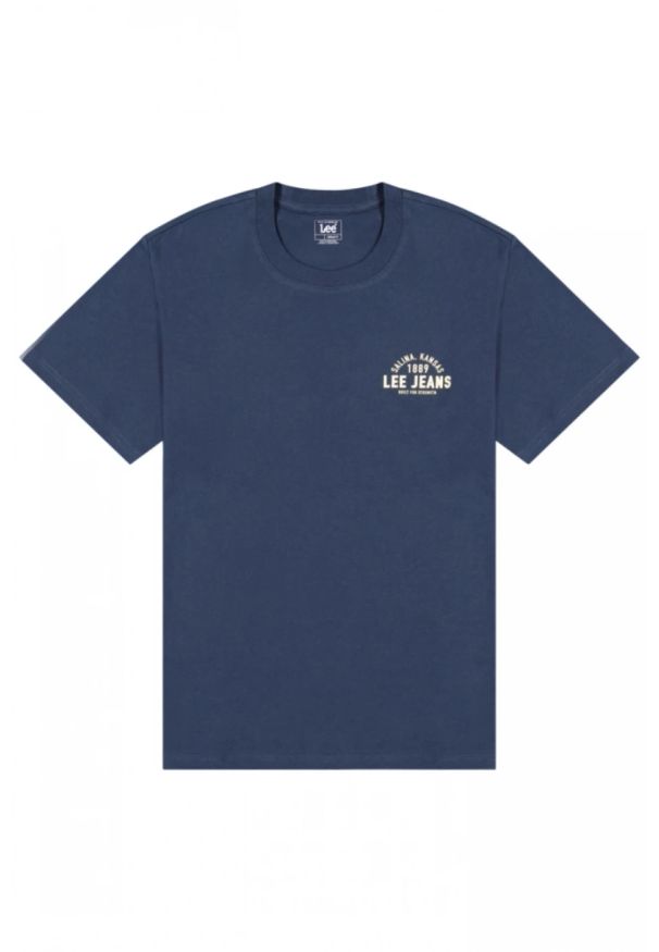 Lee - MĘSKA KOSZULKA LEE SMALL LOGO TEE RIVET NAVY 112376517