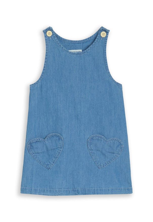 bonprix - Sukienka jeansowa Tom Tailor z czystej bawełny. Okazja: na co dzień. Kolor: niebieski. Materiał: bawełna, jeans. Styl: casual