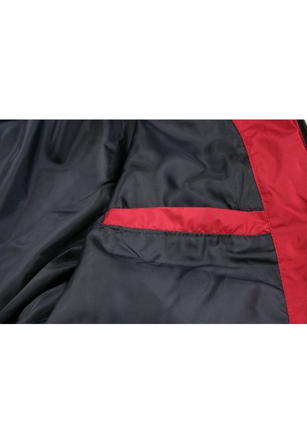 Brave Soul - Czerwono-Granatowa Przejściowa Kurtka na Stójce -BRAVE SOUL- Delikatnie Ocieplana, Męska, Pikowana. Typ kołnierza: kołnierzyk stójkowy. Kolor: niebieski, wielokolorowy, czerwony. Materiał: tkanina, poliester