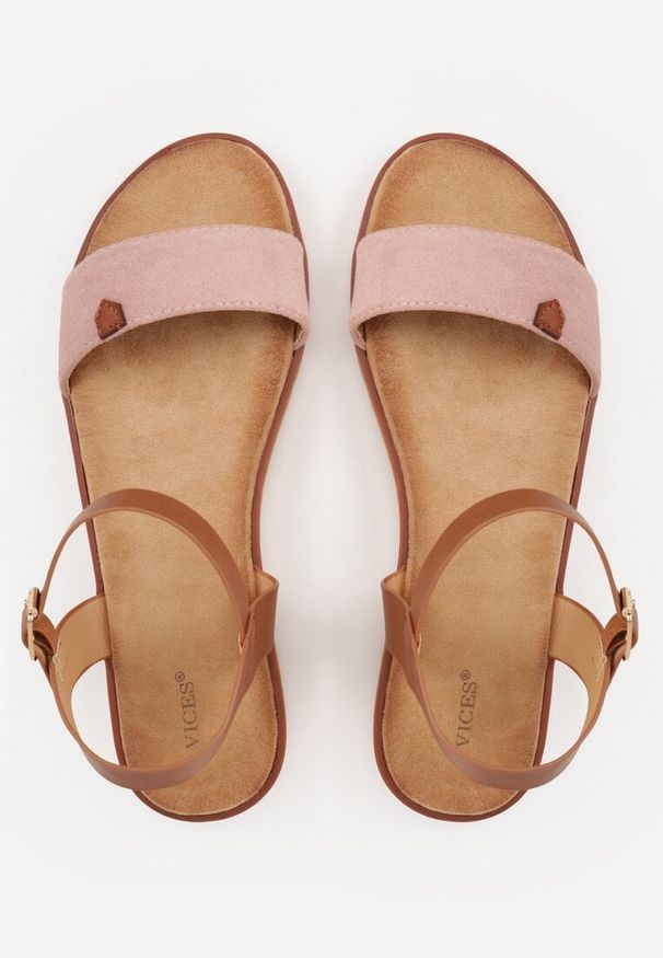 Renee - Różowe Sandały VICES w Stylu Basic z Paskiem z Klamerką Loretha. Okazja: na co dzień. Zapięcie: pasek. Kolor: różowy. Styl: street, casual