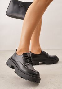 Born2be - Czarne Półbuty VICES w Stylu Grunge Ravilara. Okazja: na co dzień, do pracy. Kolor: czarny. Materiał: skóra, materiał, jeans. Styl: casual, elegancki, klasyczny #2