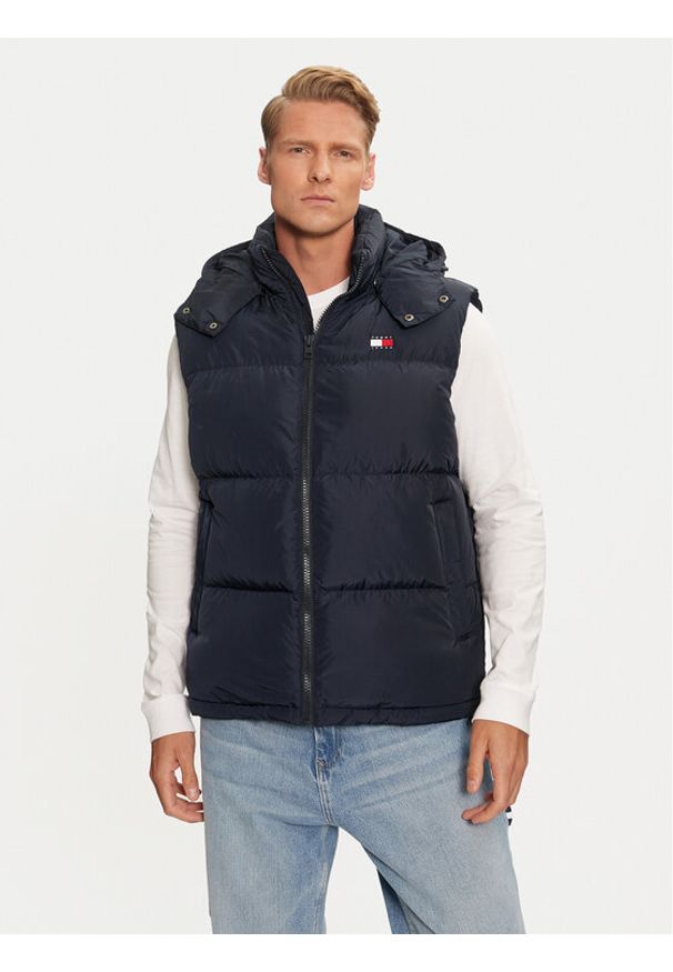 Tommy Jeans Bezrękawnik Alaska DM0DM19538 Granatowy Regular Fit. Kolor: niebieski. Materiał: syntetyk. Długość rękawa: bez rękawów
