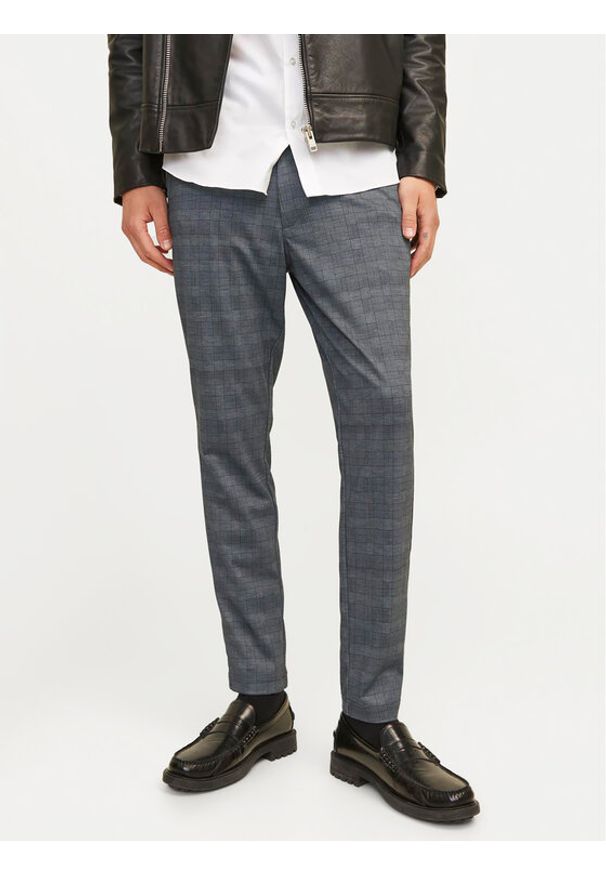 Jack & Jones - Jack&Jones Chinosy Marco 12249310 Szary Slim Fit. Kolor: szary. Materiał: syntetyk