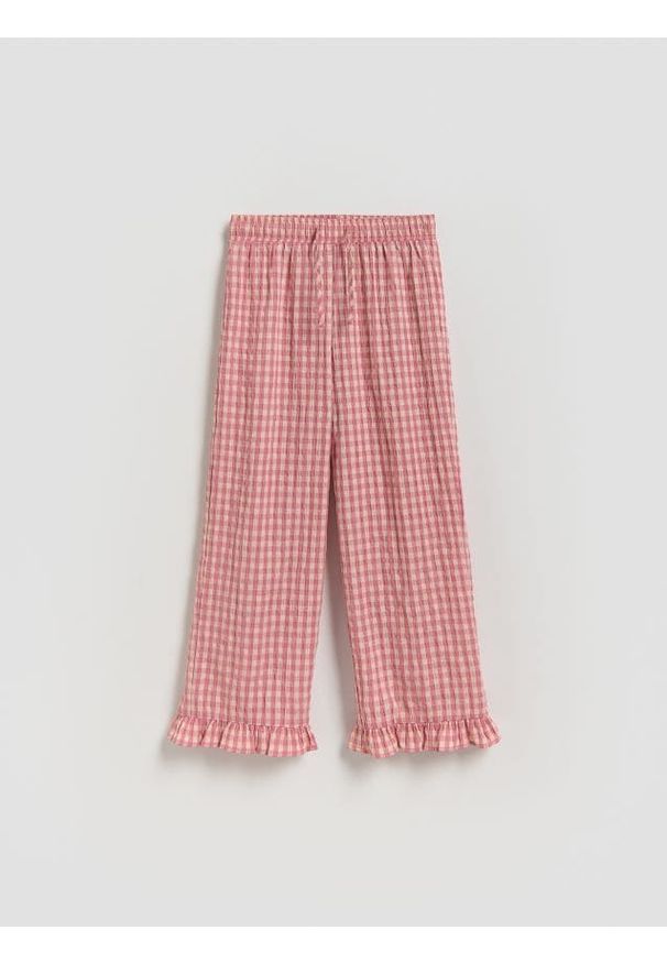 Reserved - Spodnie z gniecionej tkaniny - wielobarwny. Materiał: tkanina