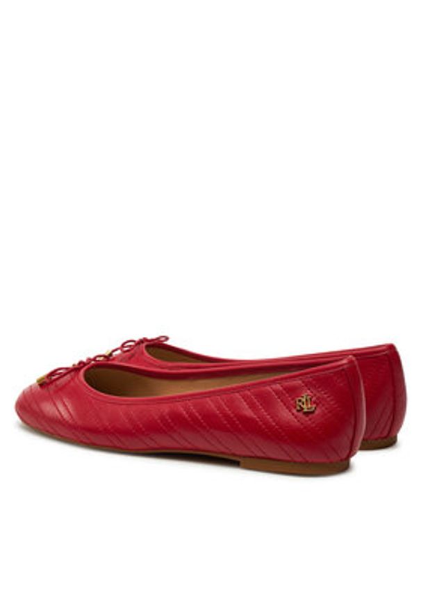 Lauren Ralph Lauren - LAUREN RALPH LAUREN Baleriny Jayna 802951489005 Czerwony. Kolor: czerwony. Materiał: skóra