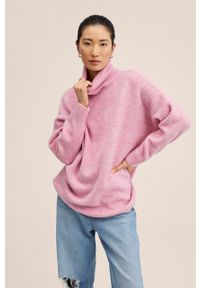 mango - Mango sweter Donatela damski kolor różowy z golfem. Typ kołnierza: golf. Kolor: różowy. Długość rękawa: długi rękaw. Długość: długie