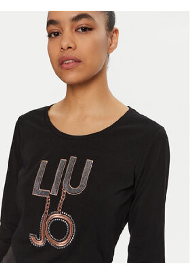 Liu Jo Sport Bluzka TF4206 JS088 Czarny Regular Fit. Kolor: czarny. Materiał: bawełna. Styl: sportowy
