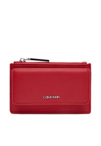 Calvin Klein Duży Portfel Damski Ck Must Zip Flap Cardholder K60K612941 Czerwony. Kolor: czerwony. Materiał: skóra