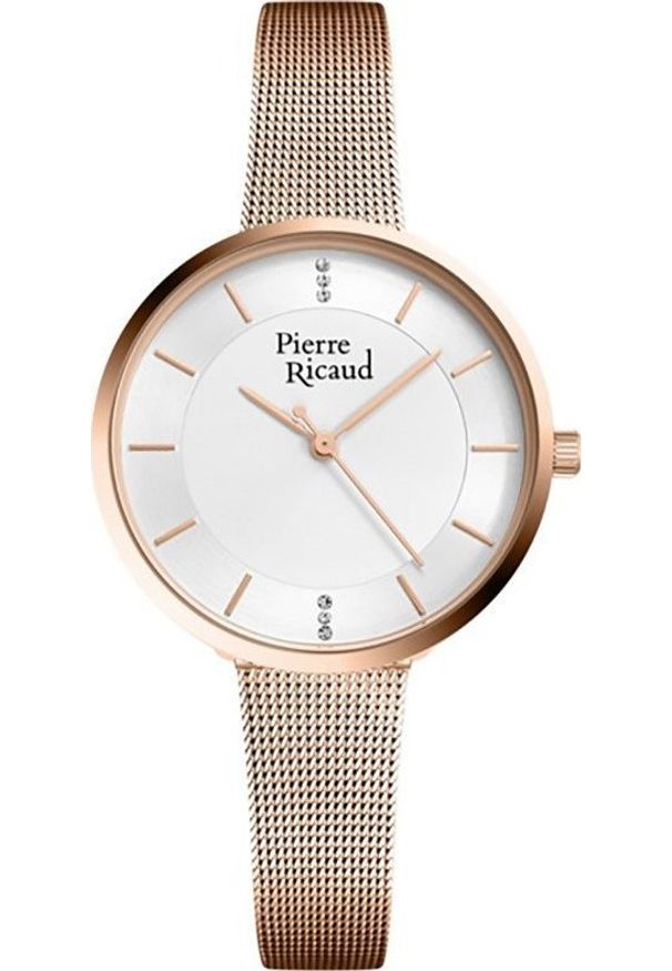 Zegarek Pierre Ricaud Zegarek damski Pierre Ricaud P23006.9113Q CYRKONIE różowe złoto. Kolor: złoty, wielokolorowy, różowy