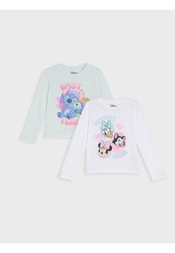 Sinsay - Bawełniana koszulka z nadrukiem 2 pack Disney - wielobarwny. Materiał: bawełna. Wzór: motyw z bajki, nadruk