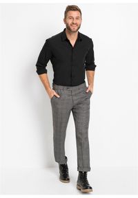 bonprix - Koszula z długim rękawem z czystej bawełny. Kolor: czarny. Materiał: bawełna. Długość rękawa: długi rękaw. Długość: długie. Wzór: gładki #2