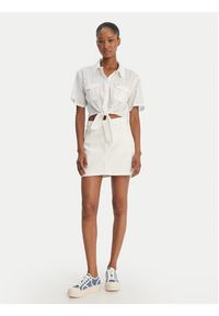 Guess Jeans Koszula W6GHA3 WO331 Biały Regular Fit. Kolor: biały. Materiał: bawełna #4