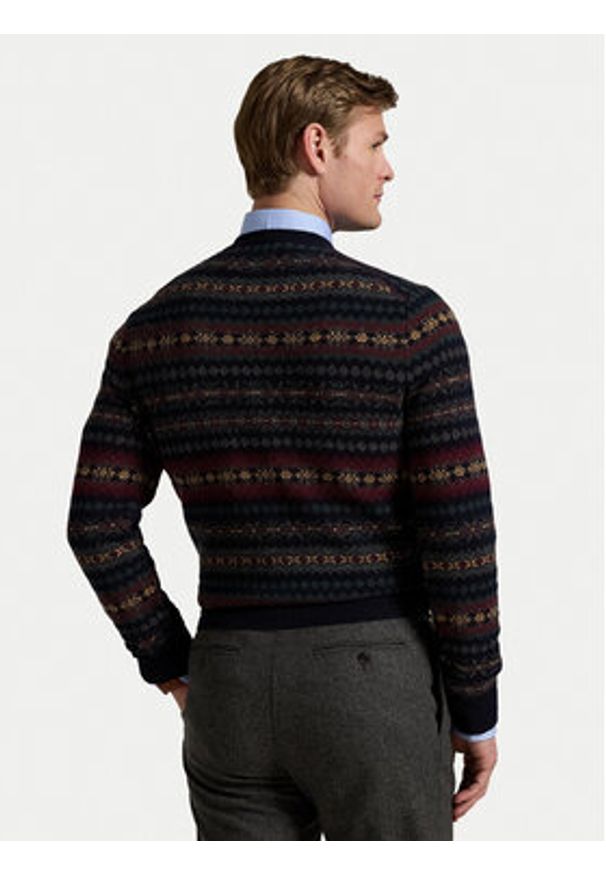 Polo Ralph Lauren Sweter 710981615001 Granatowy Regular Fit. Typ kołnierza: polo. Kolor: niebieski. Materiał: wełna