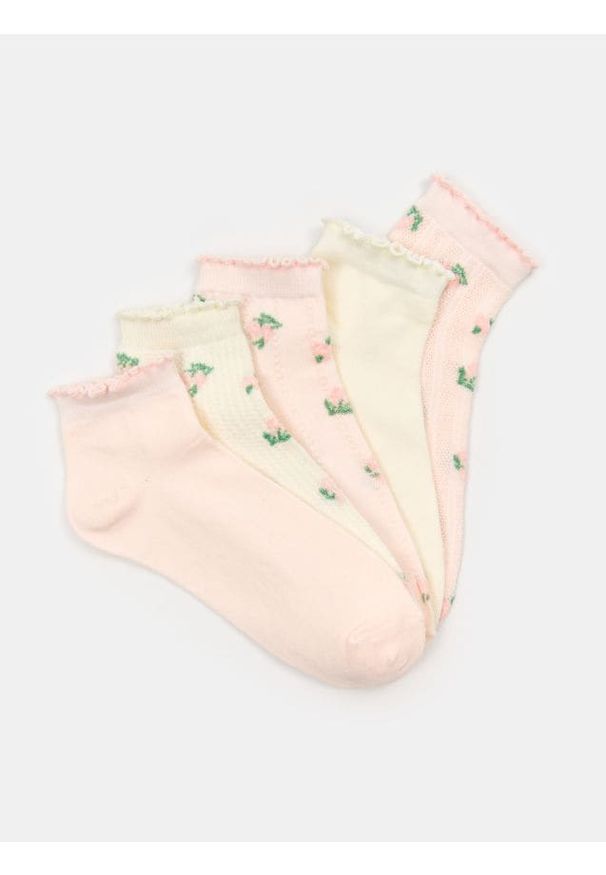 Sinsay - Skarpetki w kwiatki 5 pack - wielobarwny. Wzór: kwiaty