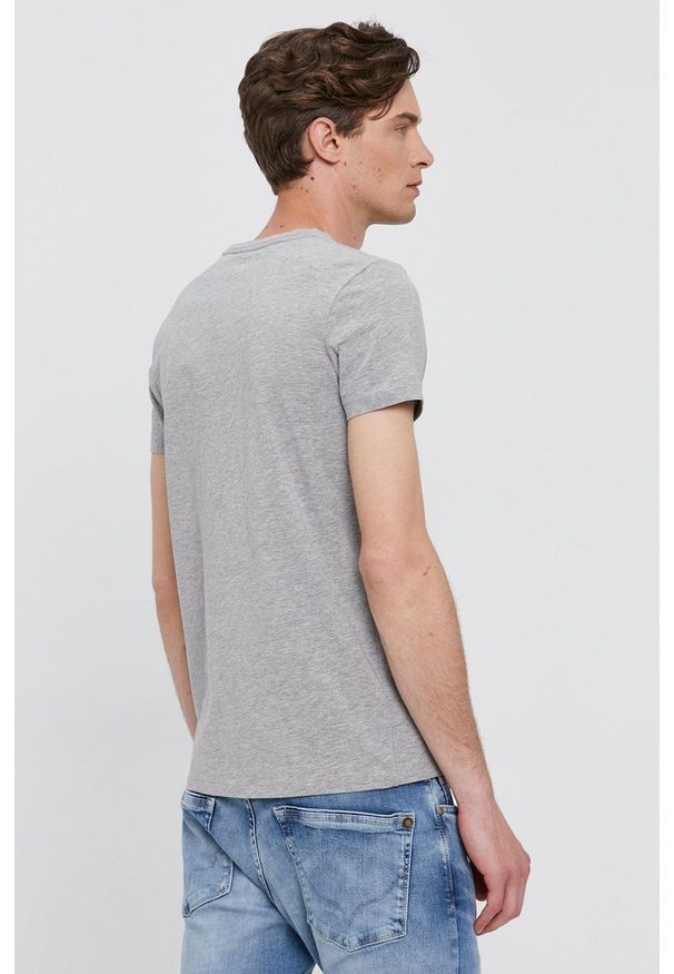Pepe Jeans - T-shirt. Okazja: na co dzień. Kolor: szary. Materiał: dzianina. Wzór: nadruk. Styl: casual