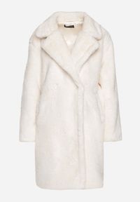Born2be - Jasnobeżowy Płaszcz ze Sztucznego Futra Kairaelle. Okazja: na co dzień, na spacer. Kolor: beżowy. Materiał: futro. Długość rękawa: długi rękaw. Długość: długie. Sezon: zima, jesień. Styl: casual, elegancki #4