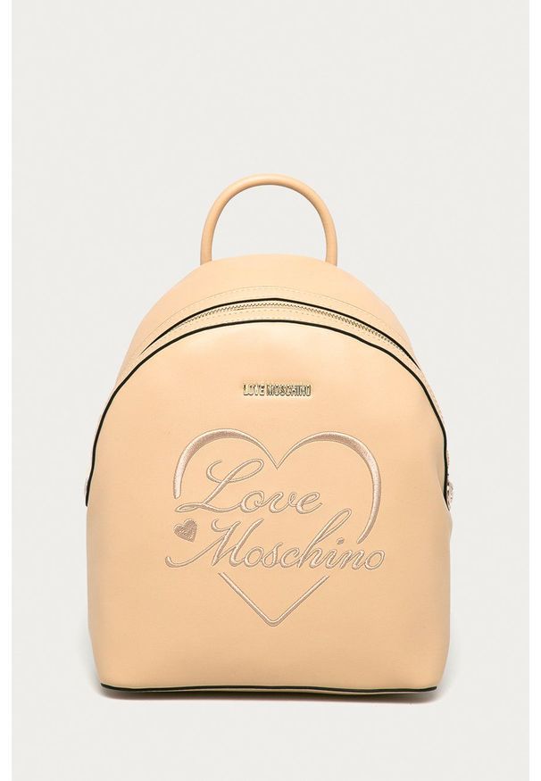 Love Moschino - Plecak. Kolor: beżowy. Wzór: aplikacja