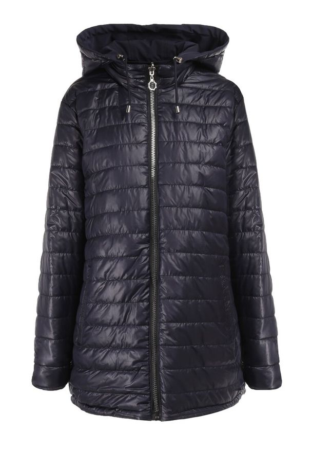 Born2be - Granatowa Kurtka Dwustronna Barbiolea. Kolekcja: plus size. Kolor: niebieski. Wzór: aplikacja