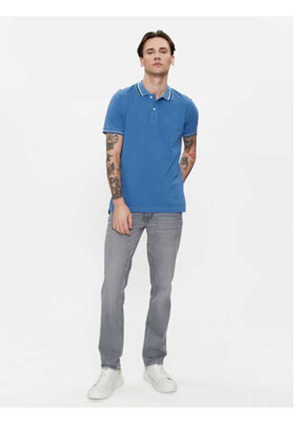 Geox Polo M3510A T2649 F4579 Niebieski Regular Fit. Typ kołnierza: polo. Kolor: niebieski. Materiał: bawełna