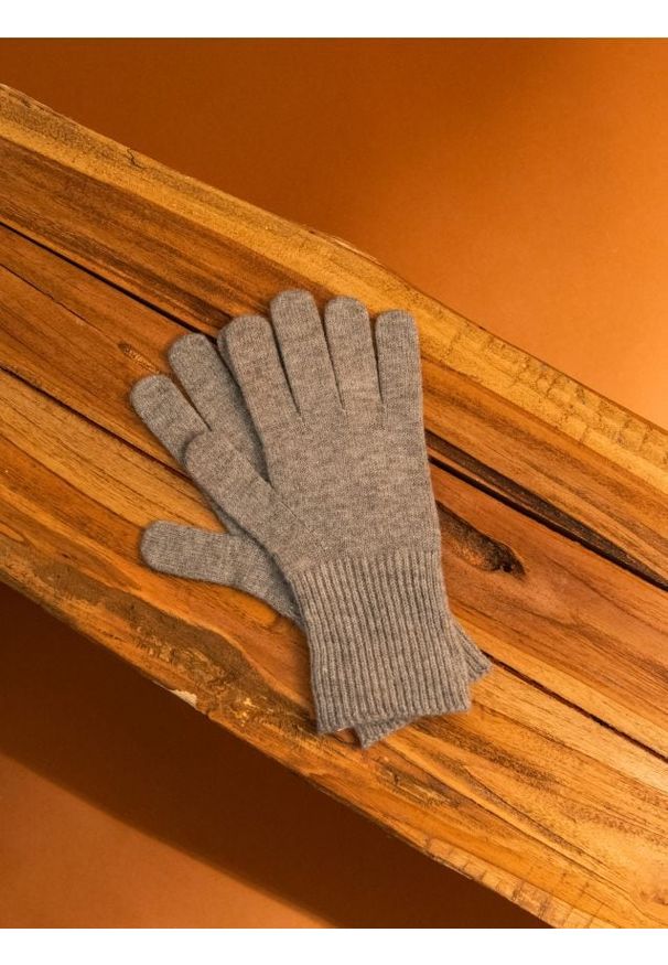 Sinsay - Rękawiczki z domieszką wełny - szary. Kolor: szary. Materiał: wełna