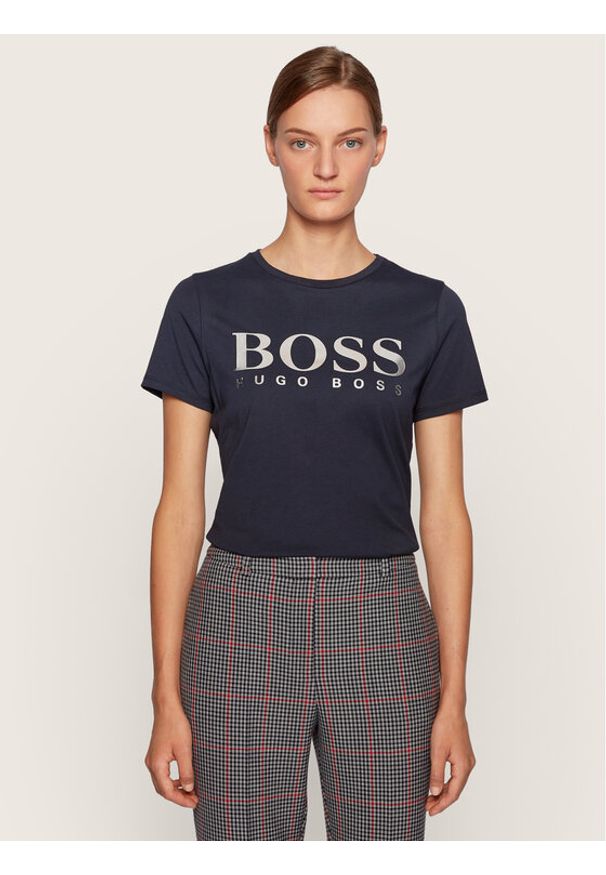 BOSS - Boss T-Shirt C Elogo 50436773 Granatowy Regular Fit. Kolor: niebieski. Materiał: bawełna