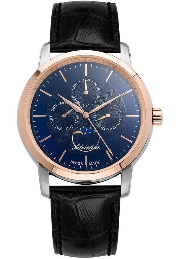 Zegarek męski Adriatica A8134.R215QF czarny. Kolor: czarny