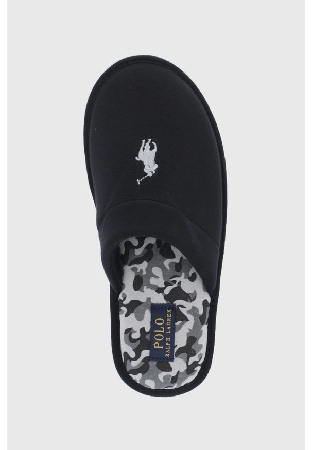 Polo Ralph Lauren - Kapcie Klarence. Kolor: czarny. Materiał: materiał, guma. Wzór: gładki