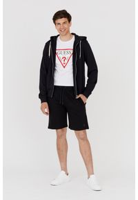 Guess - GUESS Czarna męska bluza z kapturem Slim Fit, Rozmiar S. Typ kołnierza: kaptur. Kolor: czarny #5
