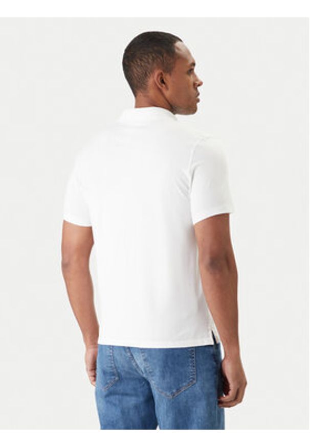 Calvin Klein Polo LV04LF200G Biały Slim Fit. Typ kołnierza: polo. Kolor: biały. Materiał: bawełna