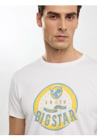 Big-Star - Koszulka męska z nadrukiem biała Stelian 100. Okazja: na co dzień. Kolor: biały. Materiał: bawełna, jeans, skóra. Wzór: nadruk. Sezon: lato. Styl: retro, casual #4