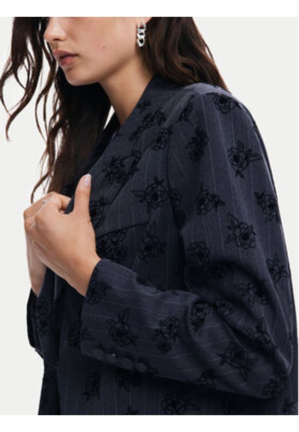 Desigual Marynarka Zagrez 24WWEW46 Szary Relaxed Fit. Kolor: szary. Materiał: syntetyk