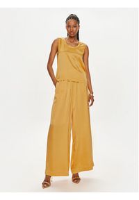 ViCOLO Spodnie palazzo TB0034 Żółty Relaxed Fit. Kolor: żółty. Materiał: wiskoza