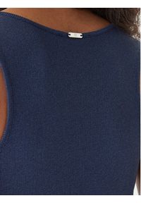 Fracomina Top FS26ST4011K420Q7 Granatowy Slim Fit. Kolor: niebieski. Materiał: wiskoza #4