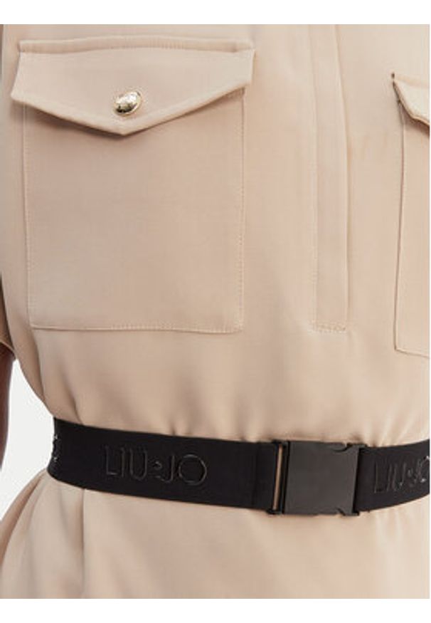 Liu Jo Sport Sukienka codzienna TA6020 TS923 Beżowy Regular Fit. Okazja: na co dzień. Kolor: beżowy. Materiał: syntetyk. Typ sukienki: sportowe, proste. Styl: casual, sportowy