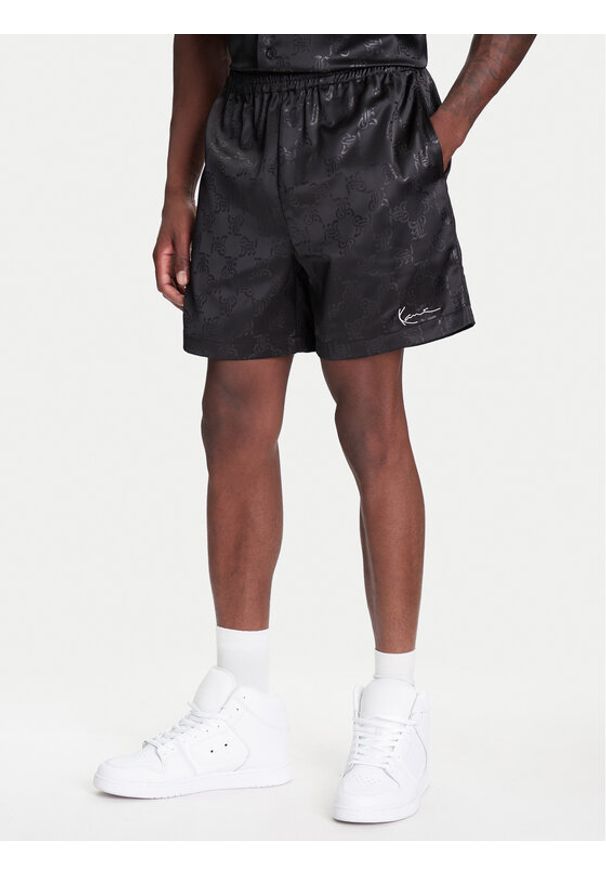 Karl Kani Szorty sportowe Signature All Over Print Resort PD00005302 Czarny Regular Fit. Kolor: czarny. Materiał: syntetyk. Wzór: nadruk. Styl: sportowy