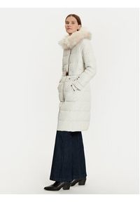 Morgan Płaszcz zimowy 242-GARENA Écru Slim Fit. Materiał: syntetyk. Sezon: zima #6