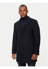 Hechter Paris Płaszcz wełniany 45014 142270 Granatowy Regular Fit. Kolor: niebieski. Materiał: wełna, syntetyk #2