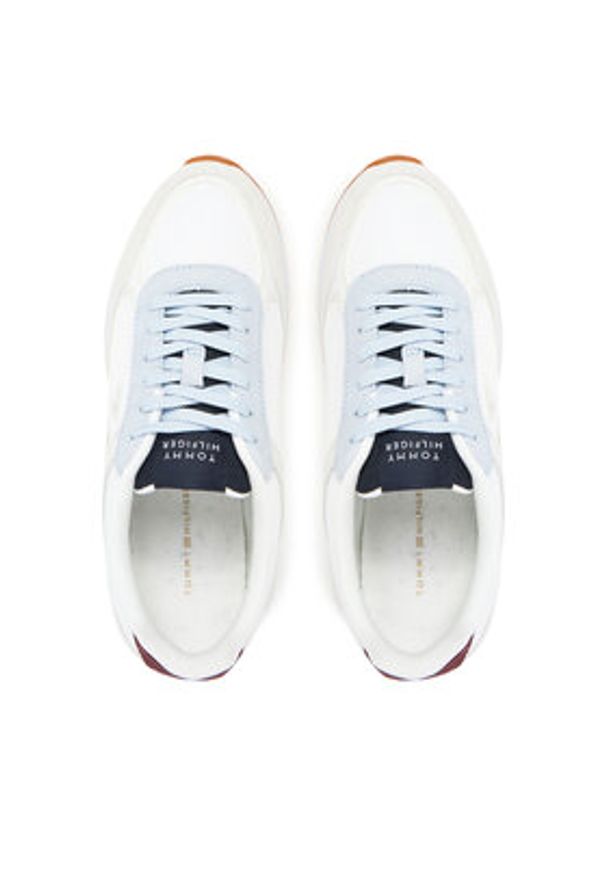 TOMMY HILFIGER - Tommy Hilfiger Sneakersy Casual Fashion Runner Mix FW0FW08324 Biały. Okazja: na co dzień. Kolor: biały. Materiał: materiał