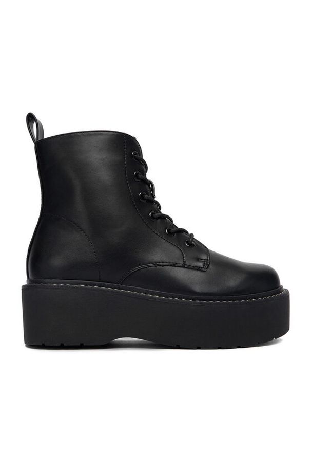 DeeZee Trzewiki 12663-1 -BLACK PU Czarny. Kolor: czarny. Materiał: syntetyk, materiał