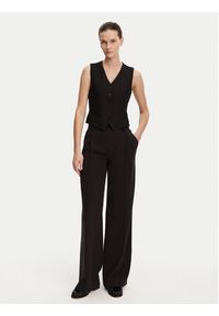 Weekend Max Mara Kamizelka Pace 2515151012 Czarny Slim Fit. Kolor: czarny. Materiał: len