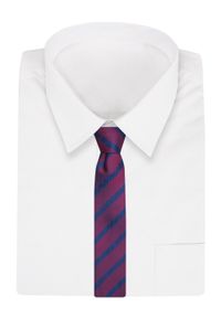 Krawat Alties (7 cm) - Klasyczny w Prążki. Kolor: czerwony. Materiał: tkanina. Wzór: prążki. Styl: klasyczny #2