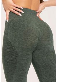 GYM GLAMOUR - Legginsy fitness damskie Gym Glamour seamless. Kolor: zielony. Sport: fitness