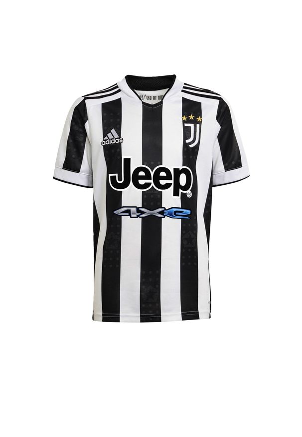 Adidas - Dom dziecka jersey Juventus 2021/22. Kolor: biały, czarny, wielokolorowy. Materiał: jersey. Sport: piłka nożna