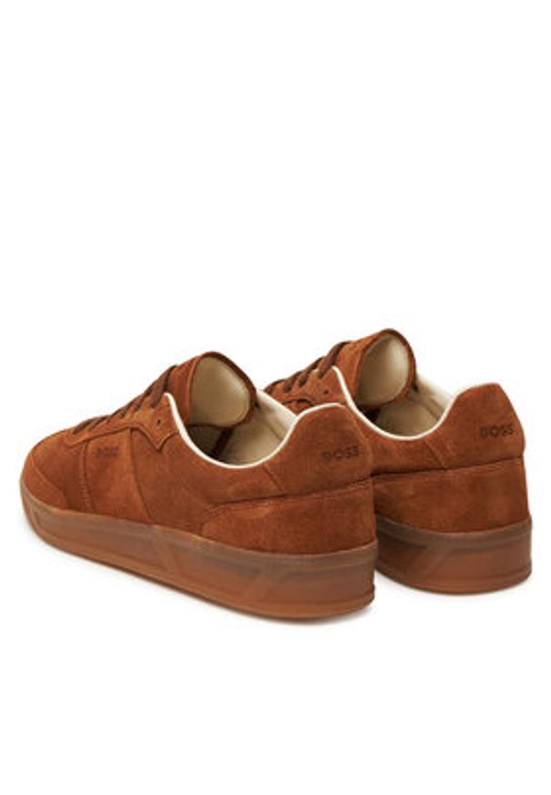 BOSS Sneakersy Brenta 50536645 Brązowy. Kolor: brązowy. Materiał: skóra, zamsz
