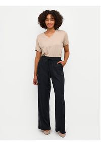 Kaffe Spodnie materiałowe Milia 10508314 Czarny Loose Fit. Kolor: czarny. Materiał: len, wiskoza