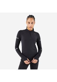 KIPRUN - Bluza do biegania damska Kiprun Run 900 Warm. Kolor: czarny. Materiał: materiał. Długość rękawa: długi rękaw. Długość: długie. Sport: bieganie