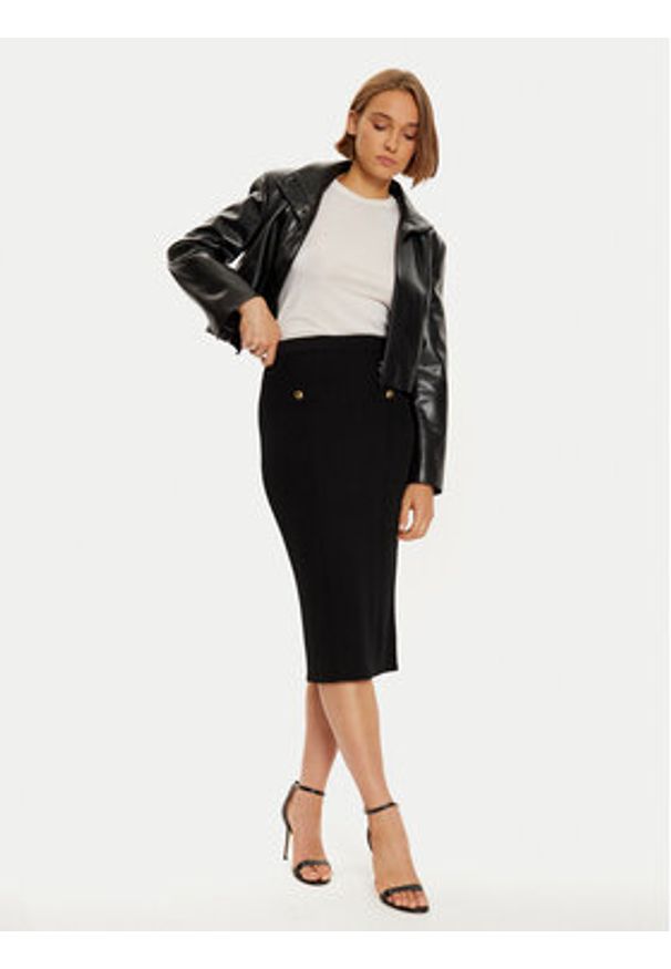 Luisa Spagnoli Spódnica ołówkowa Maionese 58497 Czarny Slim Fit. Kolor: czarny. Materiał: wełna
