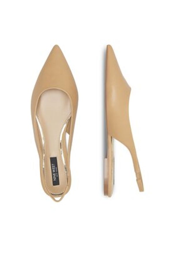 Nine West Baleriny WFA2551-2 Beżowy. Kolor: beżowy. Materiał: skóra